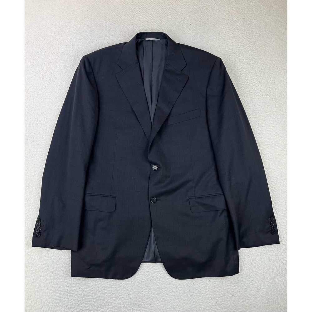 Canali Mens 44R Gray Glen Plaid Wool Suit Jacket Classic Fit Made Italy 2 Button